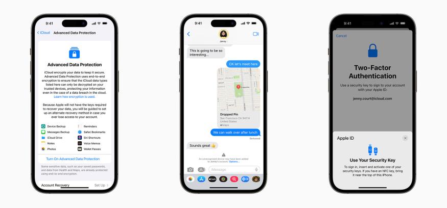 Apple ra mắt tính năng Security Key và iMessgae Contact Key Verification cho các thiết bị iPhone