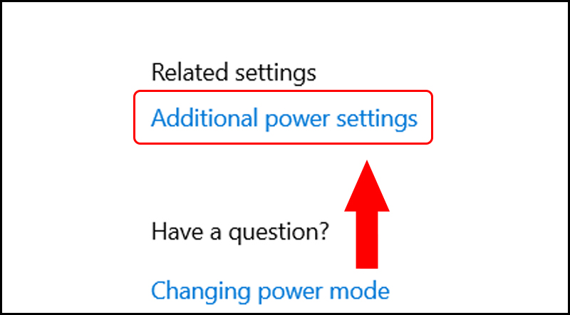 Additional Power settings