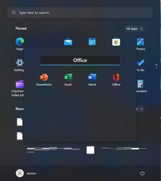 Khu vực Pinned trên Start menu Windows 11 22H2
