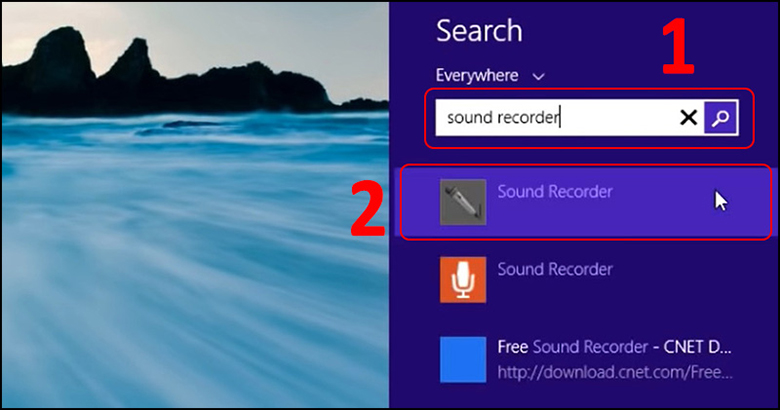 sound recorder trên Windows 8