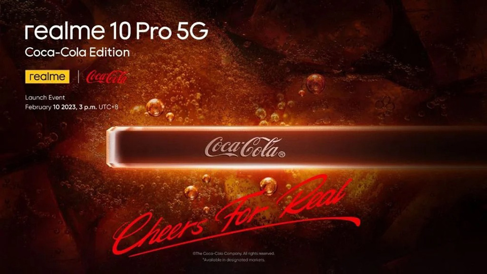 Realme 10 Pro 5G Coca-Cola Edition lộ diện: Thiết kế, cấu hình, thời điểm ra mắt