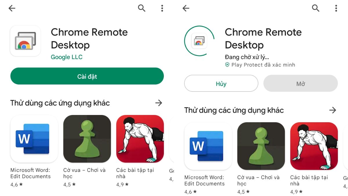 Chrome Remote Desktop tren Google Play Store