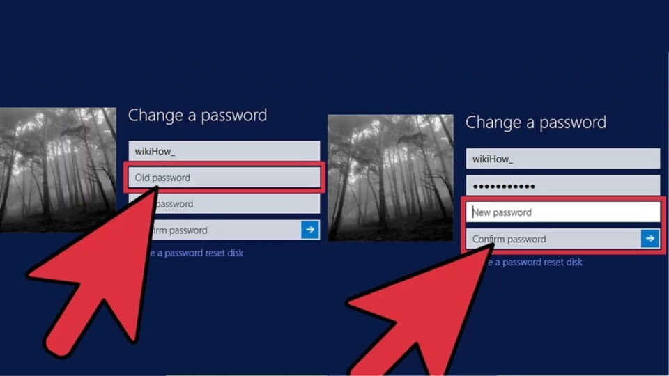Nhập mật khẩu mới và xác thực