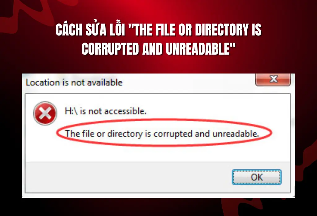 Lỗi "The File or Directory is Corrupted and Unreadable"